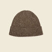 Bonnet tricot&eacute; vert kaki homme