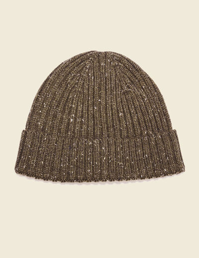 Bonnet tricoté vert kaki homme