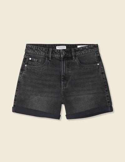 Short mom éco-responsable denim gris femme