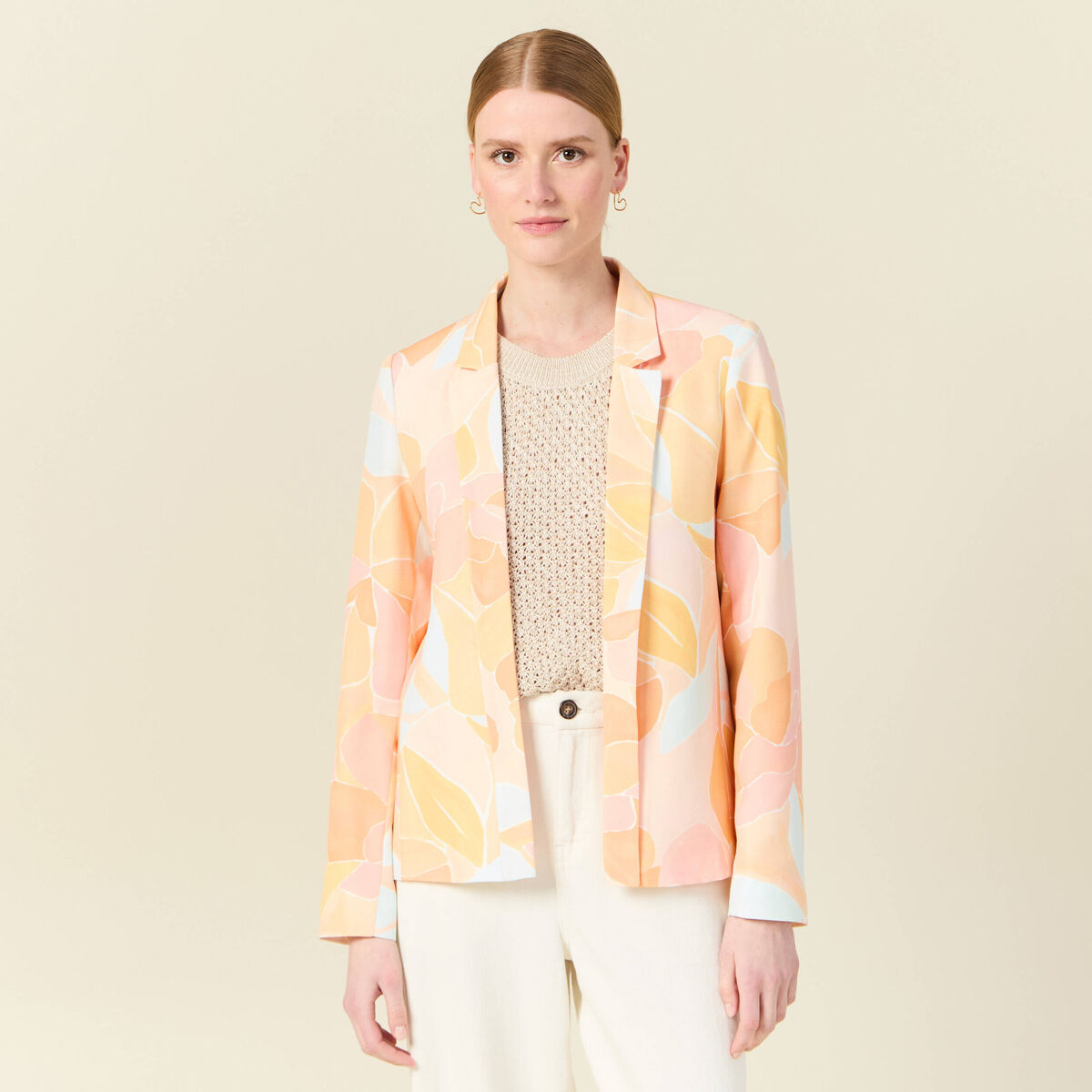 Veste blazer éco-responsable orange clair femme