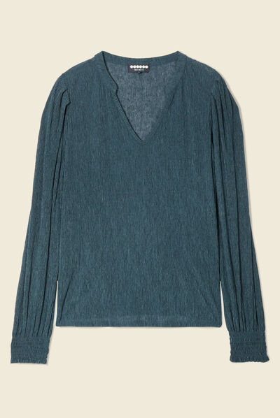 T-shirt éco-responsable bleu canard femme