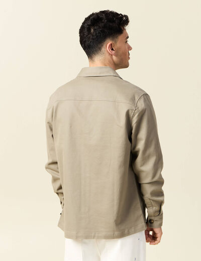 Surchemise manches longues vert kaki homme