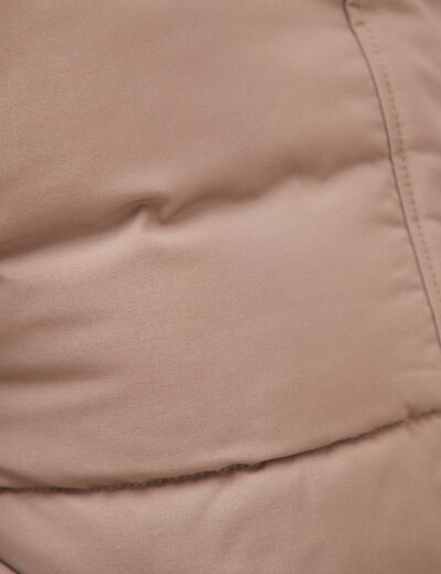 Doudoune &agrave; capuche taupe femme