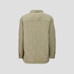 Veste droite matelass&eacute;e col chemise vert kaki femme