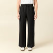 Pantalon taille haute fluide noir femme