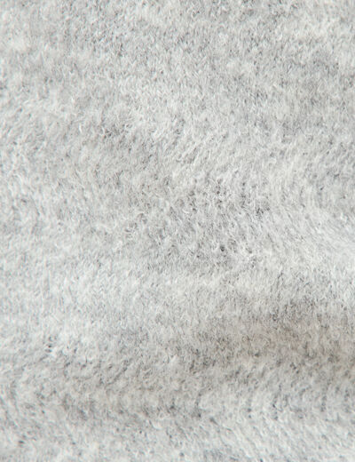 Pull manches longues col bateau gris femme