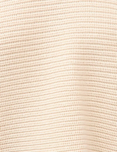 Pull col bateau manches courtes ivoire femme
