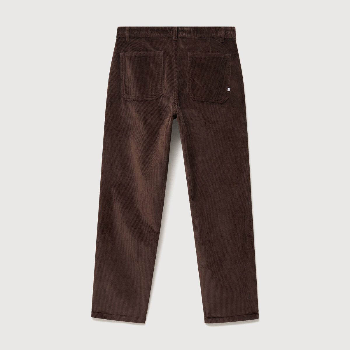 Pantalon droit en velours longueur 32 marron fonc&eacute; homme