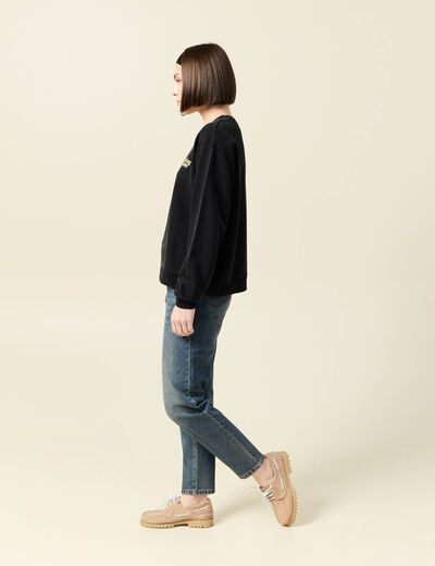 Jeans mom 7/8ème bleu gris femme