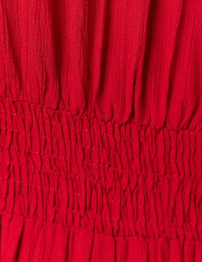 Robe longue évasée rouge foncé femme