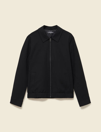 Blouson manches longues col classique noir homme