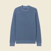 Pull manches longues col rond bleu gris homme
