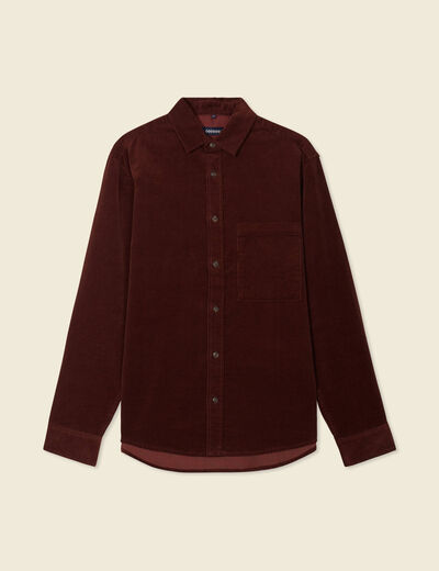 Chemise manches longues bordeaux homme