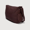 Besace bandouli&egrave;re pliss&eacute;e bordeaux femme