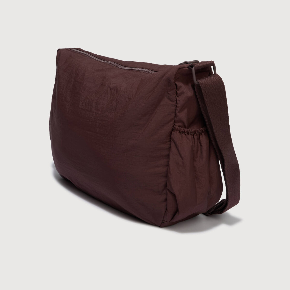 Besace bandouli&egrave;re pliss&eacute;e bordeaux femme