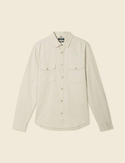 Chemise manches longues beige homme