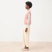 Pull droit court sans manches col rond rose pastel femme
