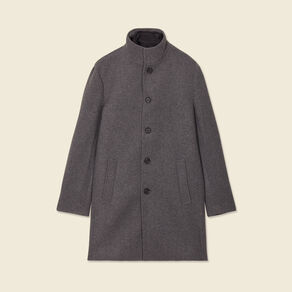 Manteau ajusté boutonné gris foncé homme