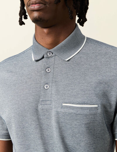 Polo manches courtes bleu marine homme