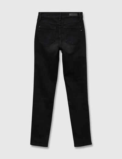Jeans slim taille haute denim noir femme