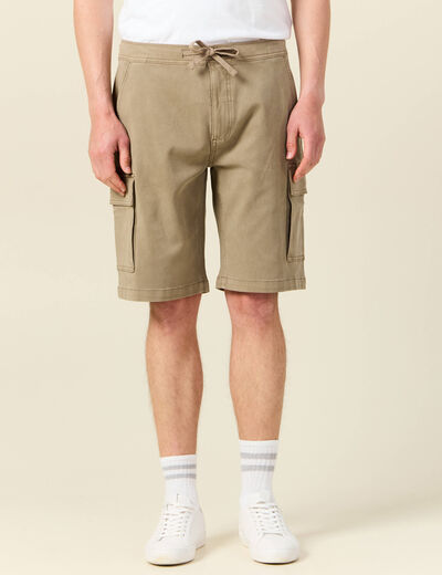 Bermuda éco-responsable taupe homme