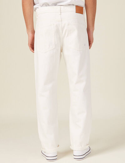 Jeans relaxed 5 poches denim blanc homme