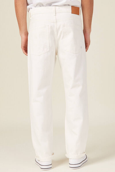 Jeans relaxed 5 poches denim blanc homme