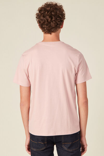 T-shirt éco-responsable rose pastel homme