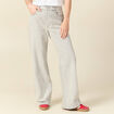 Jeans large taille haute denim gris clair femme
