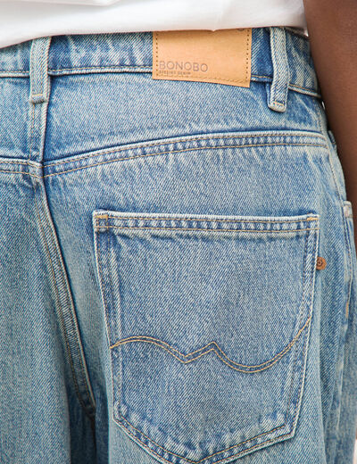 Jeans barrel taille standard bleu femme