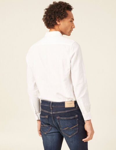 Chemise manches longues blanc homme