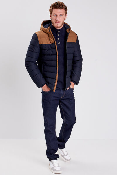 Pull manches longues bleu foncé homme