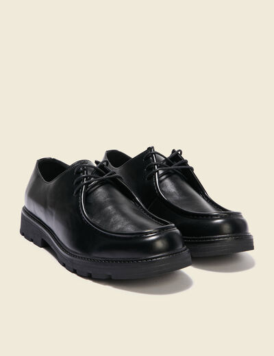 Derby à semelle crantée noir homme