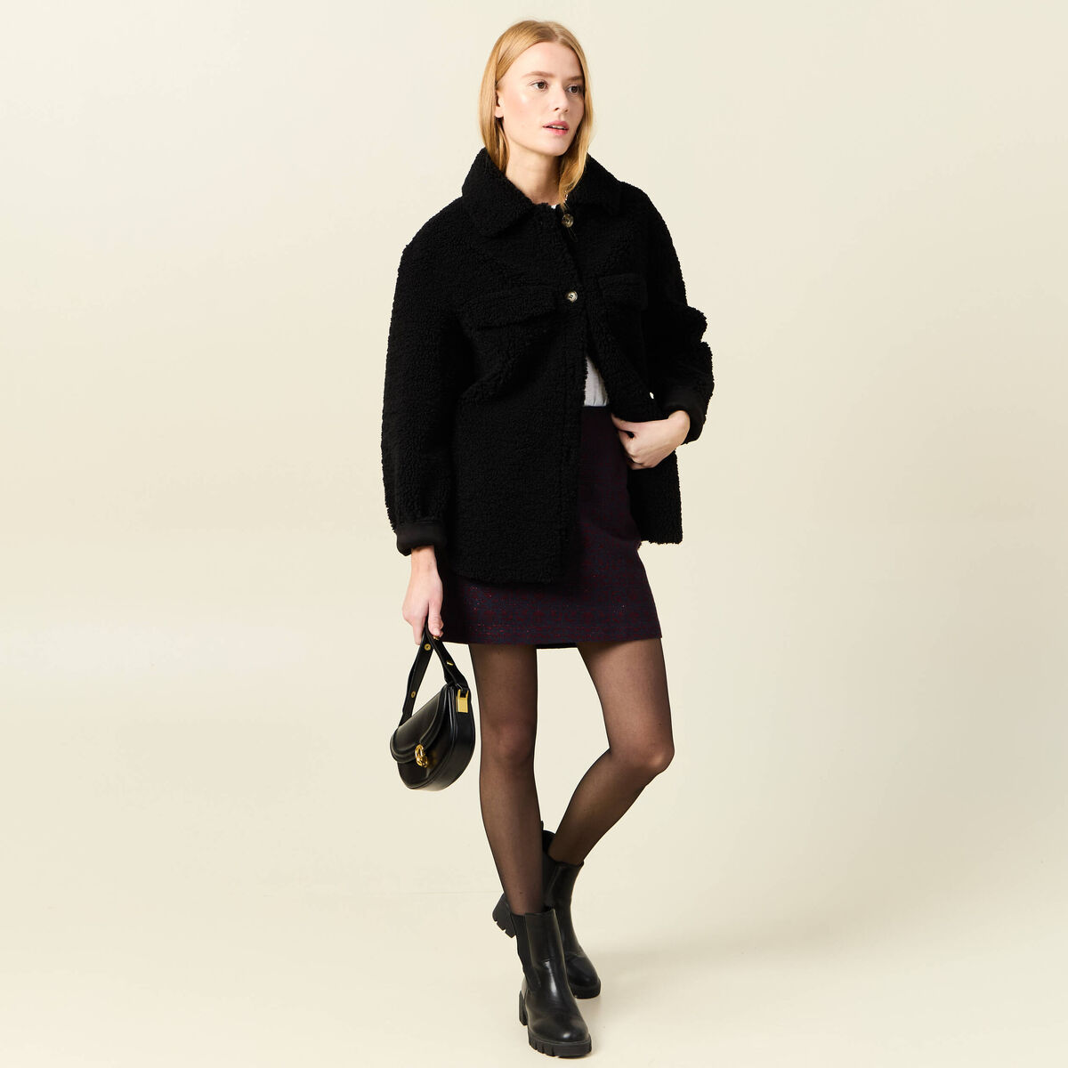 Jupe droite bleu marine femme