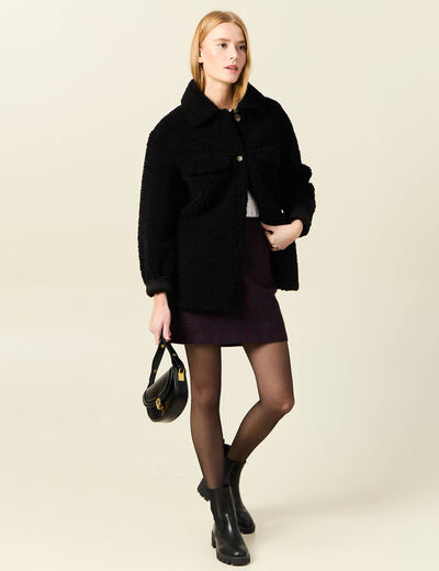 Jupe droite bleu marine femme