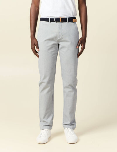 Pantalon chino straight bleu gris homme