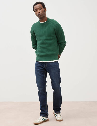 Jeans straight longueur 34 denim brut homme