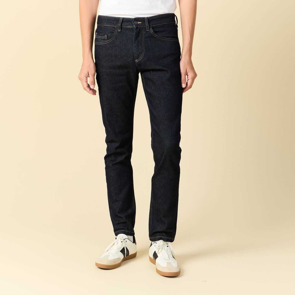 Jeans slim 5 poches longueur 32 denim brut clean homme