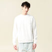 Sweat col rond manches longues en coton ecru homme