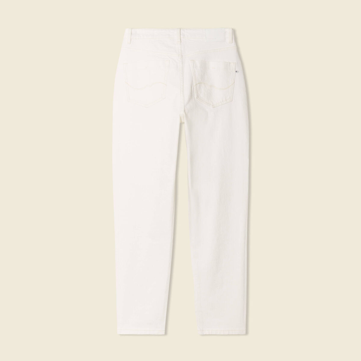 Jeans mom 7/8ème denim blanc femme