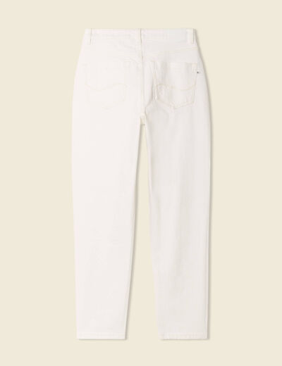 Jeans mom 7/8ème denim blanc femme