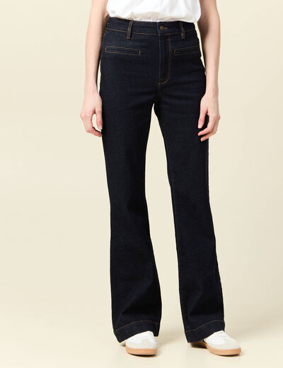 Jeans flare 7/8ème denim brut rinse femme