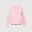 Pull manches longues rose pastel femme