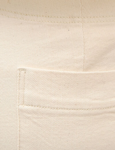 Jeans flare &agrave; pont denim blanc femme