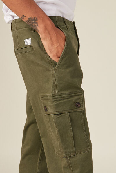 Pantalon battle vert kaki homme