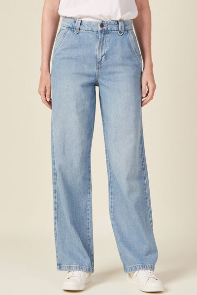 Jeans flare taille haute denim used femme