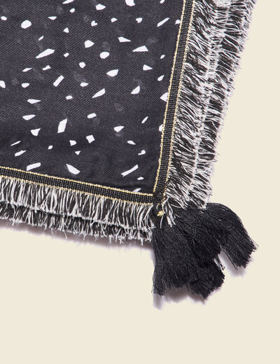 Foulard à franges noir femme