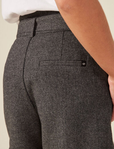 Short paperbag taille haute gris foncé femme