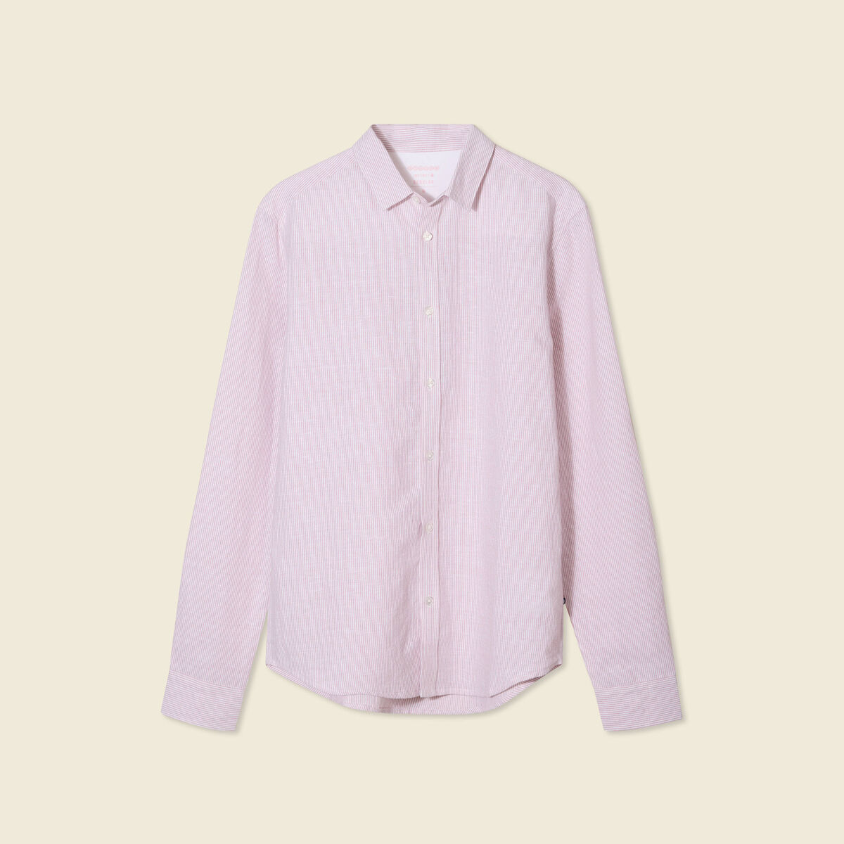 Chemise manches longues vieux rose homme