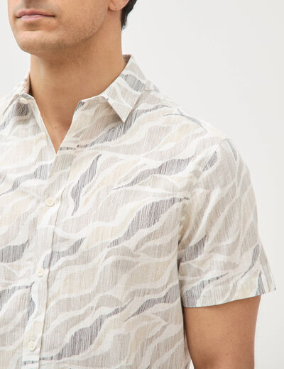 Chemise manches courtes beige homme